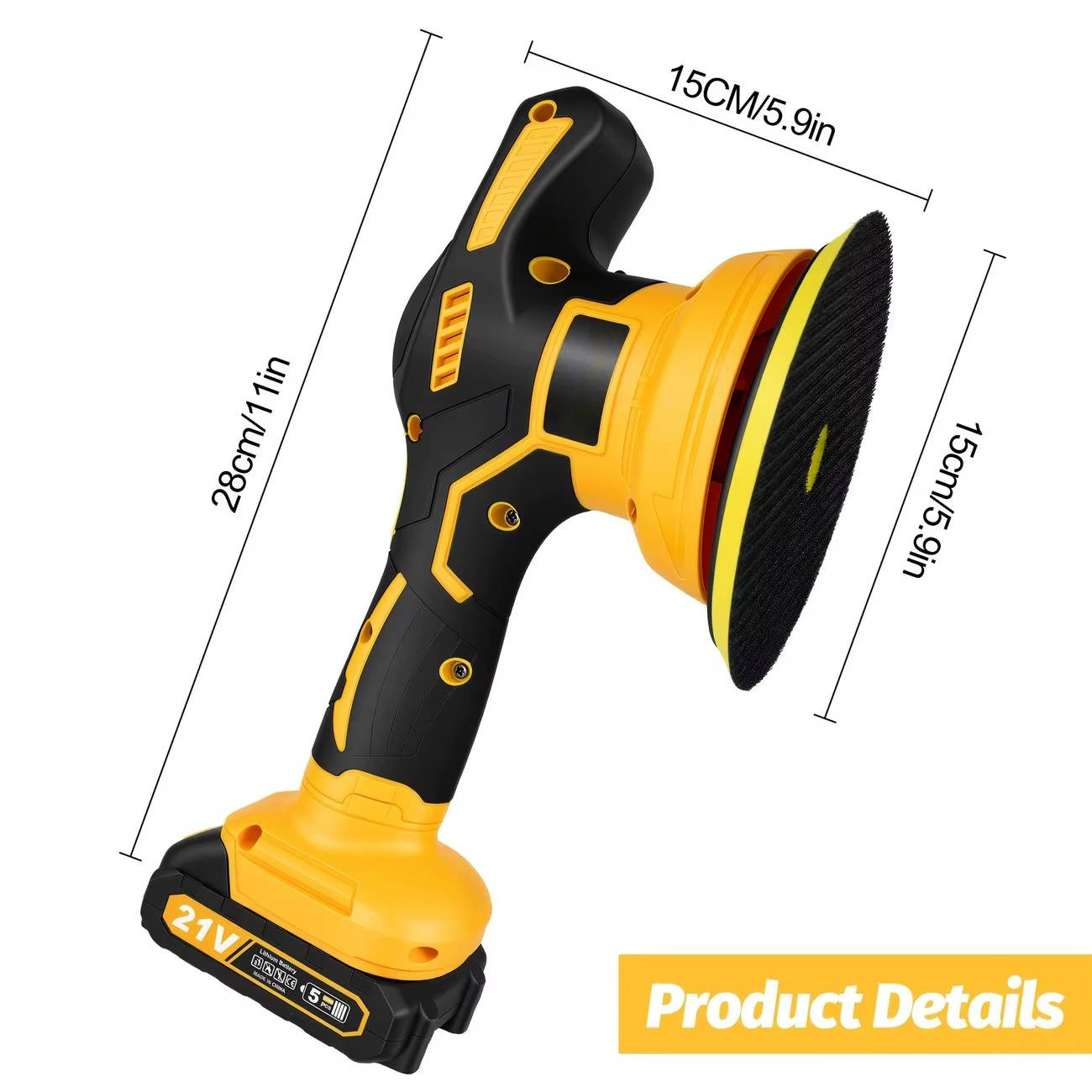 Cordless Car Buffer Polisher Kit, 6 Speed Orbital Polisher for Waxing and Scratch Removal
