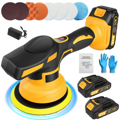 Cordless Car Buffer Polisher Kit, 6 Speed Orbital Polisher for Waxing and Scratch Removal