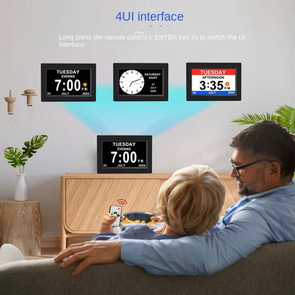 8 Inch Dementia Clock for Seniors, Large Display Digital Clock with Date, Time and Day, 10 Reminders, 6 Alarms, Auto Dimming, Remote Control