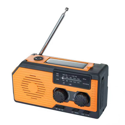 Emergency Radio with Solar Panel and Hand Crank, 5000mAh Power Bank