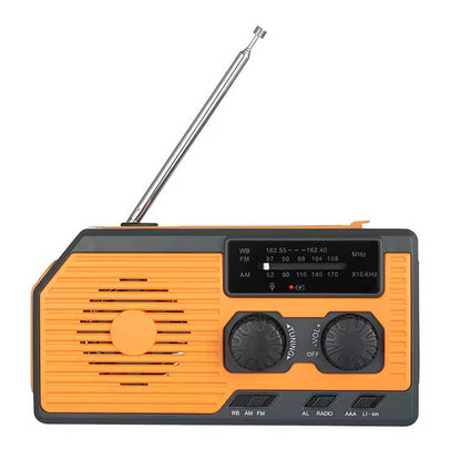Emergency Radio with Solar Panel and Hand Crank, 5000mAh Power Bank