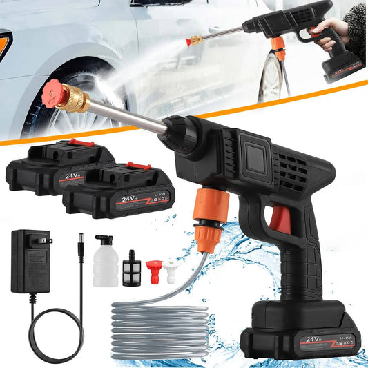 Cordless High Pressure Car Washer 380 PSI, Portable Electric Water Gun Cleaner with Batteries