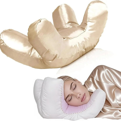 Beauty Pillow with Silk Satin Pillowcase, Soft Face Massage Sleeping Pillow for Comfort