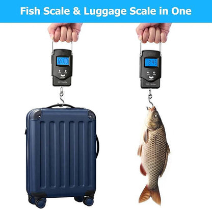 Digital Fish Scale 110lb, Portable Luggage Fishing Scale with LCD Display Measuring Tape