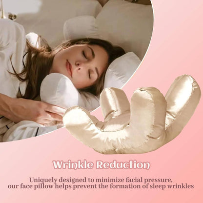 Beauty Pillow with Silk Satin Pillowcase, Soft Face Massage Sleeping Pillow for Comfort