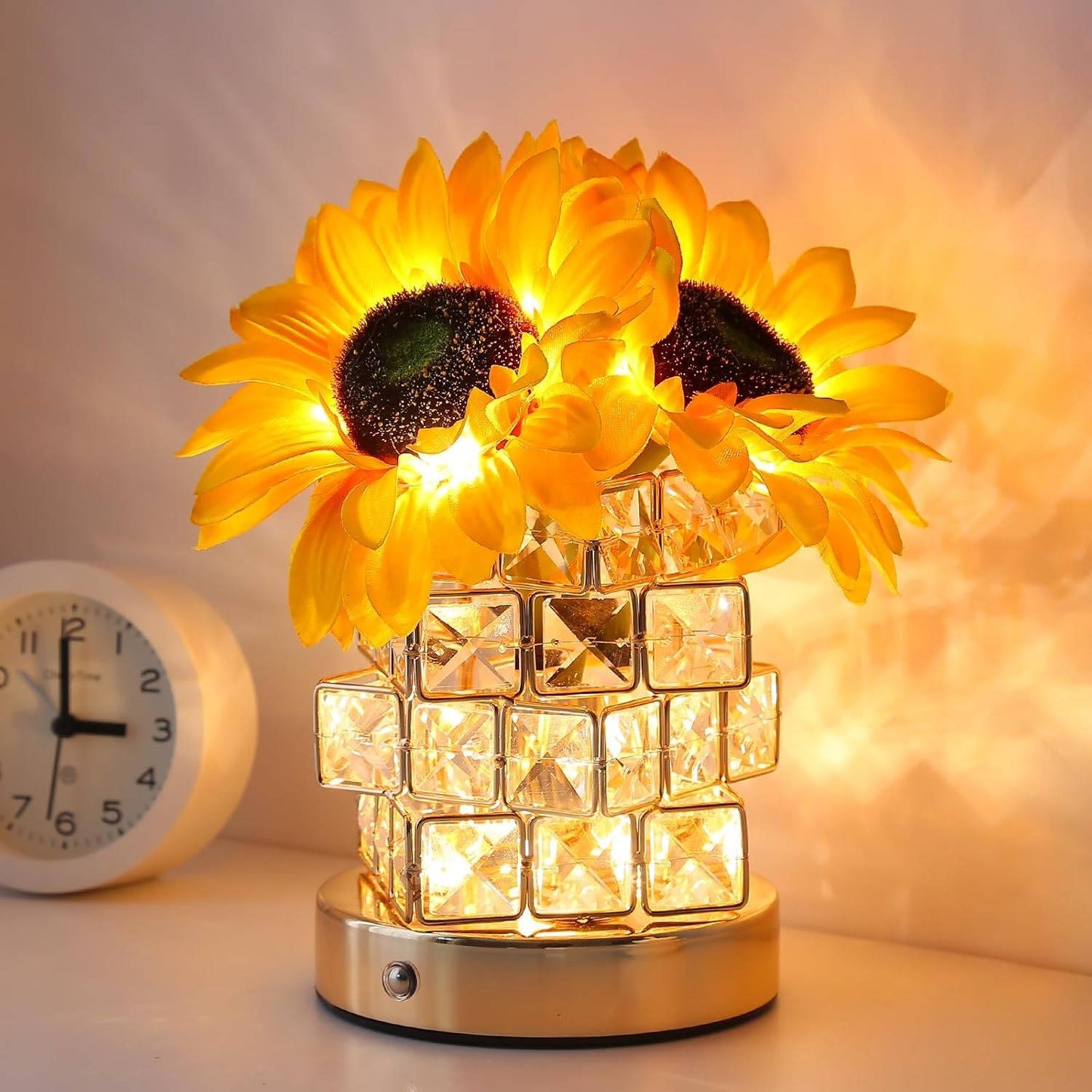 Sunflower LED Touch Lamp Rechargeable, Cordless Dimmable Night Light Home Decor Gift