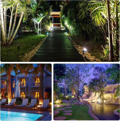 10 Pack LED Landscape Lights 12V 5W 3000K, Outdoor Garden Spotlights Waterproof IP65