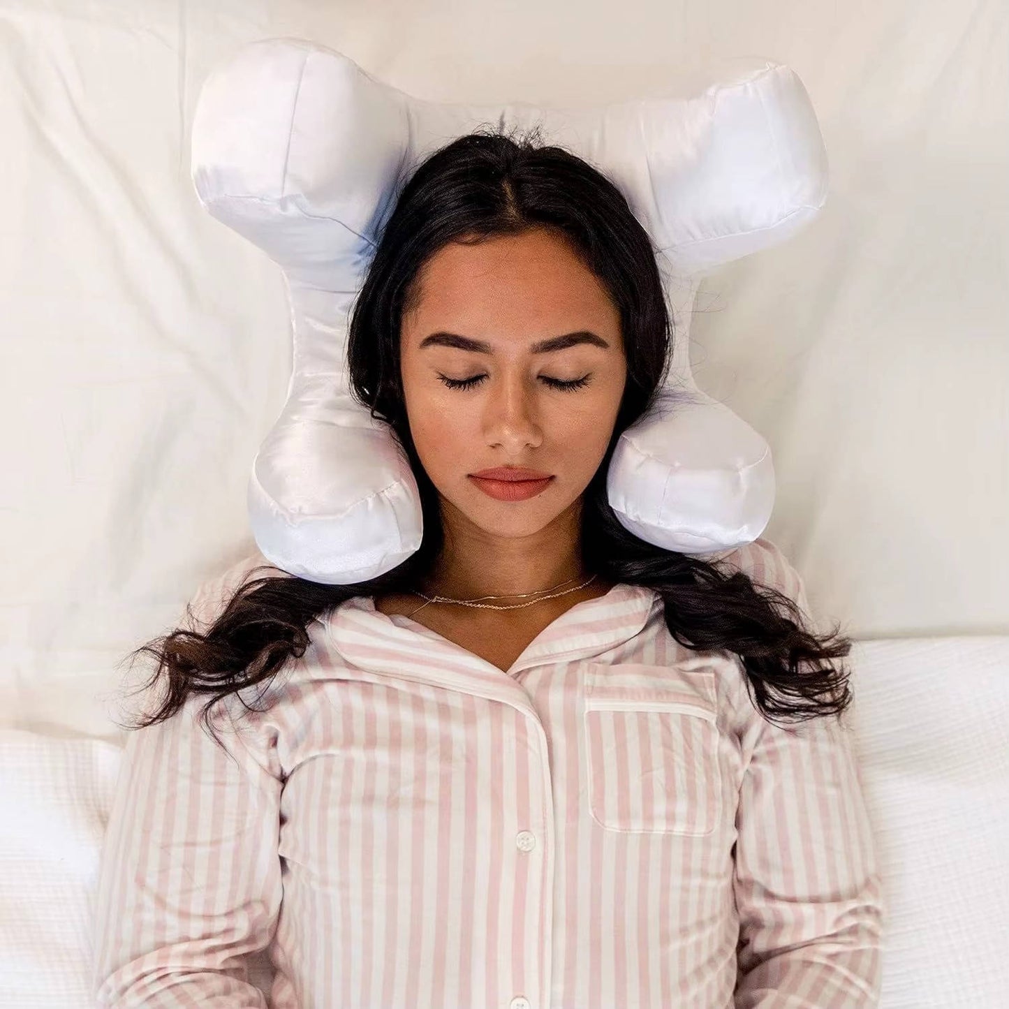 Beauty Pillow with Silk Satin Pillowcase, Soft Face Massage Sleeping Pillow for Comfort