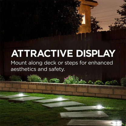 Solar Driveway Lights 6 LED, Outdoor Dock Deck Lights Waterproof Pathway Safety Lighting