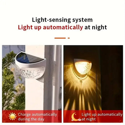 4 Pack Solar LED Wall Lights Outdoor, Waterproof Fence Door Garden Yard Lighting