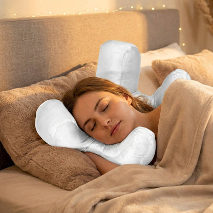 Beauty Pillow with Silk Satin Pillowcase, Soft Face Massage Sleeping Pillow for Comfort