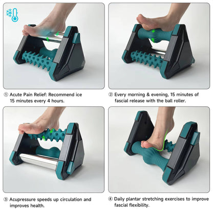 Foot Massager Roller with Ice Pack, Arch Heel Support Reflexology Tool for Circulation Comfort