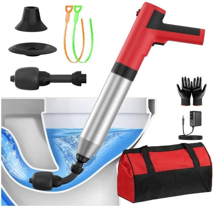 Electric Toilet Plunger High Pressure, Heavy Duty Drain Unclogger for Bathroom Home