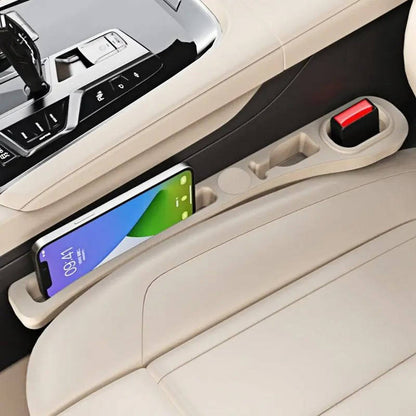 Car Seat Side Gap Filler and PU Leather Storage Strip, Universal Console Organizer for Phone, Keys & Tickets, Premium Interior Auto Stowing and Tidying Accessories