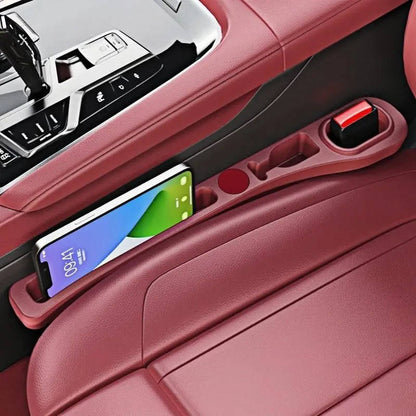 Car Seat Side Gap Filler and PU Leather Storage Strip, Universal Console Organizer for Phone, Keys & Tickets, Premium Interior Auto Stowing and Tidying Accessories