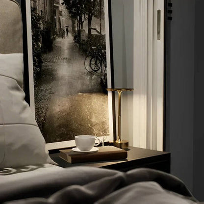 Rechargeable Touch Table Lamp with Three Color Temperatures, Stepless Dimming and Memory Function