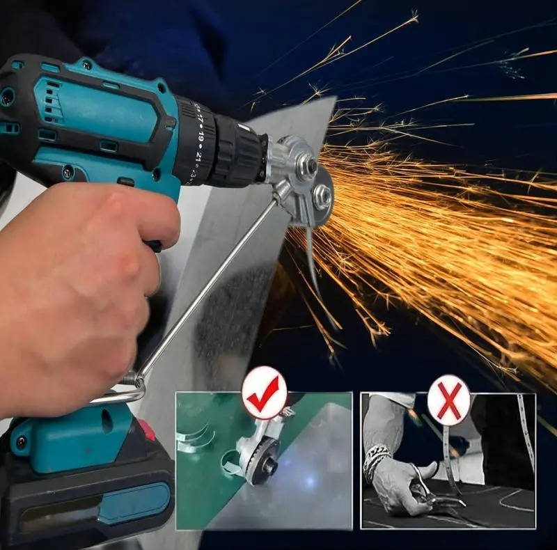 Electric Drill Metal Cutter Attachment, Sheet Metal Nibbler Cutter for Steel Aluminum and Iron