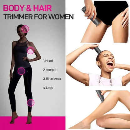 Womens Bikini Trimmer Rechargeable, Wet Dry Sensitive Skin Electric Shaver with Dock