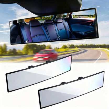 11.8 Inch Wide Angle Car Rear View Mirror, Universal Clip On Panoramic Interior Mirror, Blind Spot Reduction Convex Mirror for Cars, SUVs and Trucks