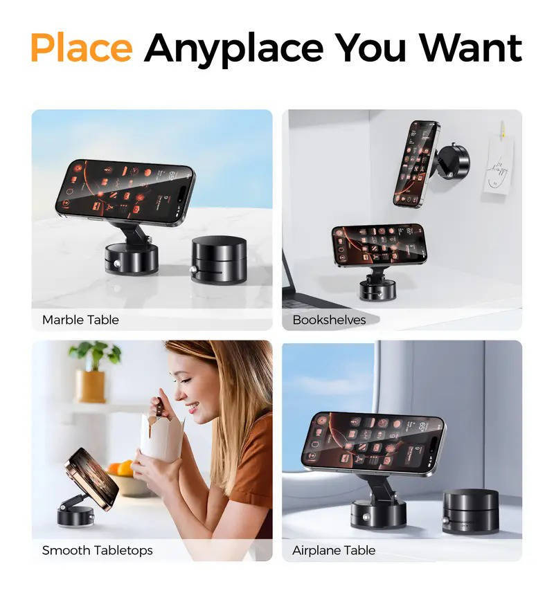360 Magnetic Phone Holder Foldable, Strong Grip Anti Slip Stand for Car Home Travel
