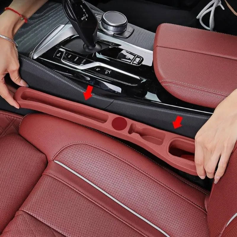 Car Seat Side Gap Filler and PU Leather Storage Strip, Universal Console Organizer for Phone, Keys & Tickets, Premium Interior Auto Stowing and Tidying Accessories