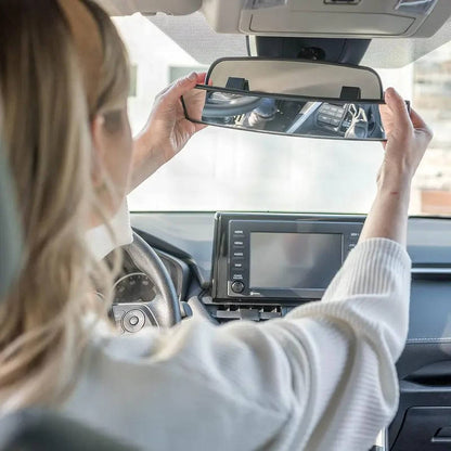 11.8 Inch Wide Angle Car Rear View Mirror, Universal Clip On Panoramic Interior Mirror, Blind Spot Reduction Convex Mirror for Cars, SUVs and Trucks