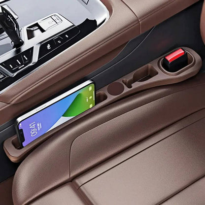 Car Seat Side Gap Filler and PU Leather Storage Strip, Universal Console Organizer for Phone, Keys & Tickets, Premium Interior Auto Stowing and Tidying Accessories