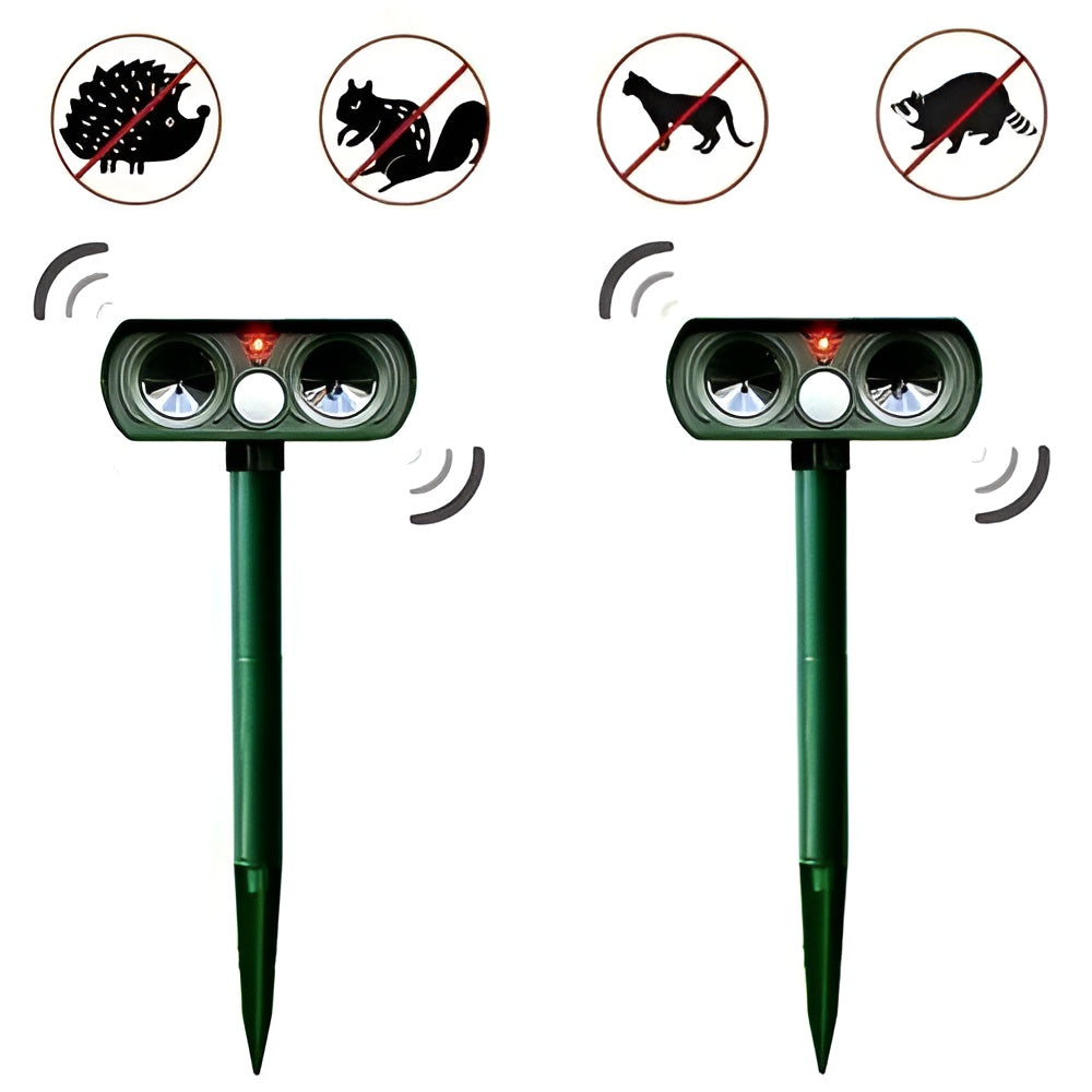 Solar Ultrasonic Animal Deterrent with Motion Sensor, IPX4 Weather-Resistant Outdoor Device