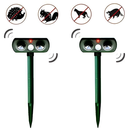 Solar Ultrasonic Animal Deterrent with Motion Sensor, IPX4 Weather-Resistant Outdoor Device