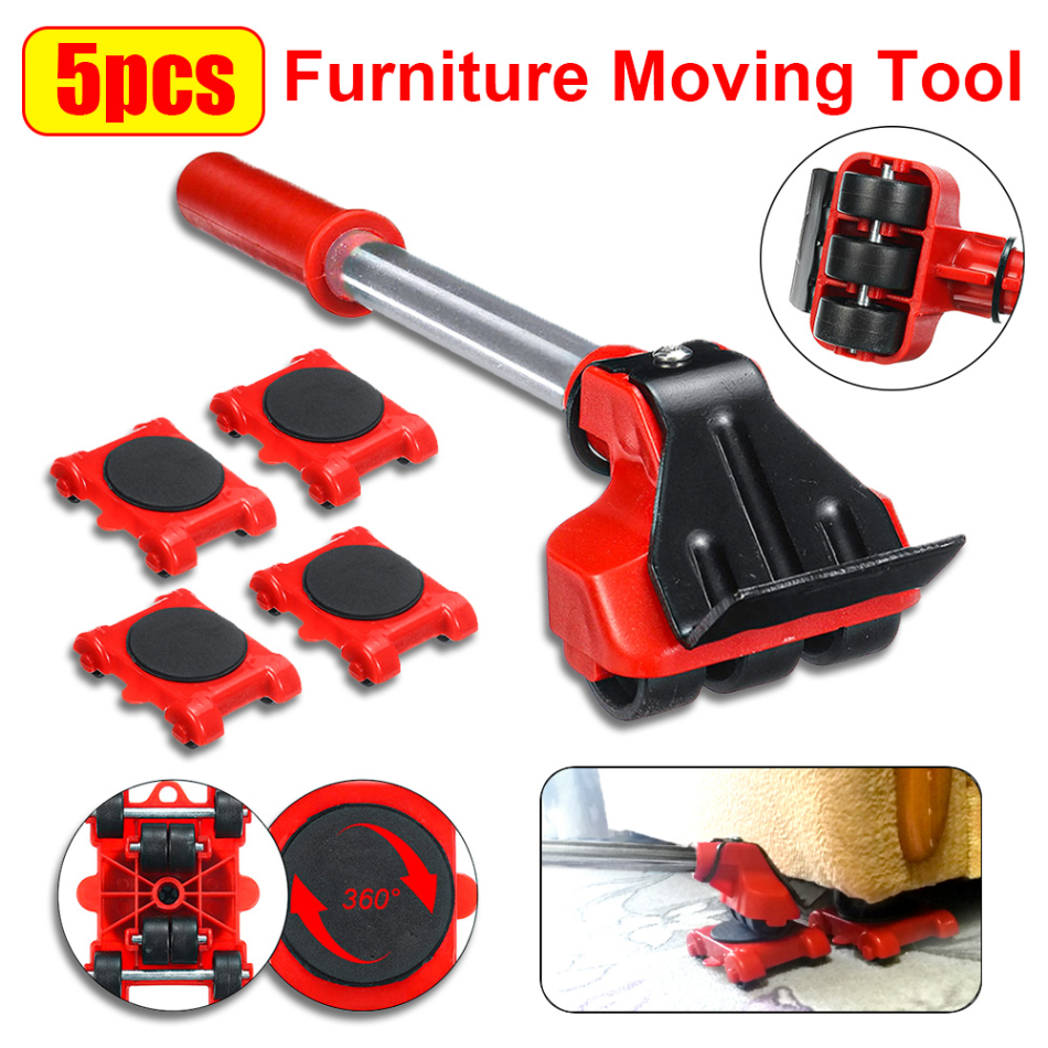 Furniture Lifter with 360-Degree Rolling Pads and Non-Marking Wheels
