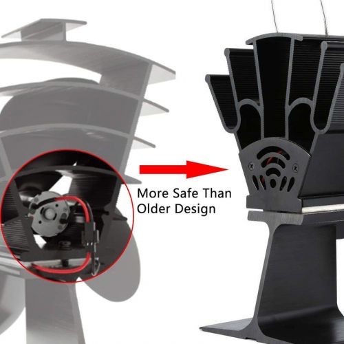 Thermoelectric Wood Stove Fan with 4-Blade Heat Distribution and Automatic Temperature Control