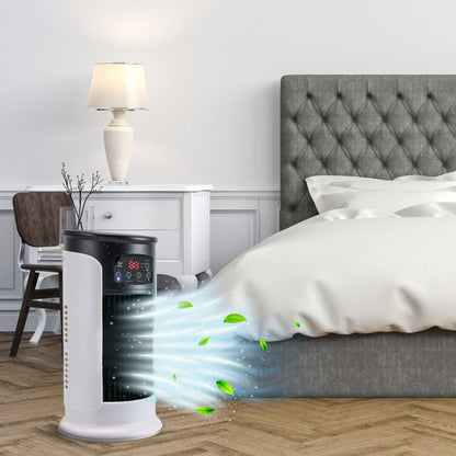 Portable Evaporative Air Cooler with 6 Speed Settings and Humidifying Function, 300ml Tank