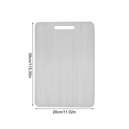 Stainless Steel Cutting Board with Integrated Handle and Non-Porous Surface