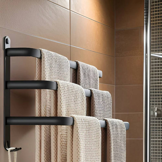 Wall-Mounted Towel Rack with Moisture-Resistant Aluminum