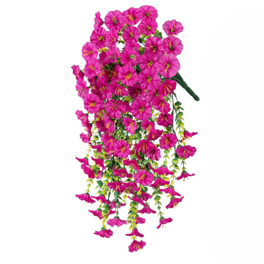 Artificial Morning Glory Vine with UV-Resistant Silk Flowers and Flexible Design, 75cm