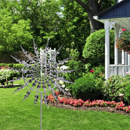 Metal Wind Spinner with 18 Rotating Blades and Ball Bearing Mechanism, 39in Height